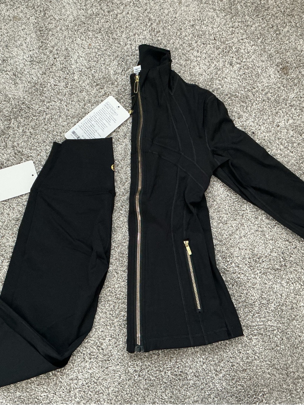 lululemon athletica Black Zip Jacket and Matching Leggings